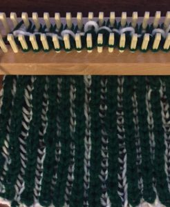 Brioche green side double knit loom