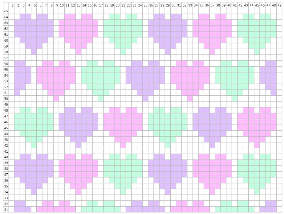 Doubleknit loom Pastel Hearts Loom Knit Central